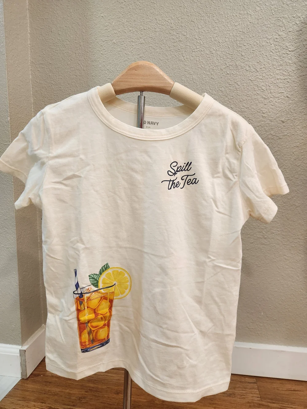 Old Navy Cream Kids 'Spill the Tea' Short Sleeve Graphic Tee